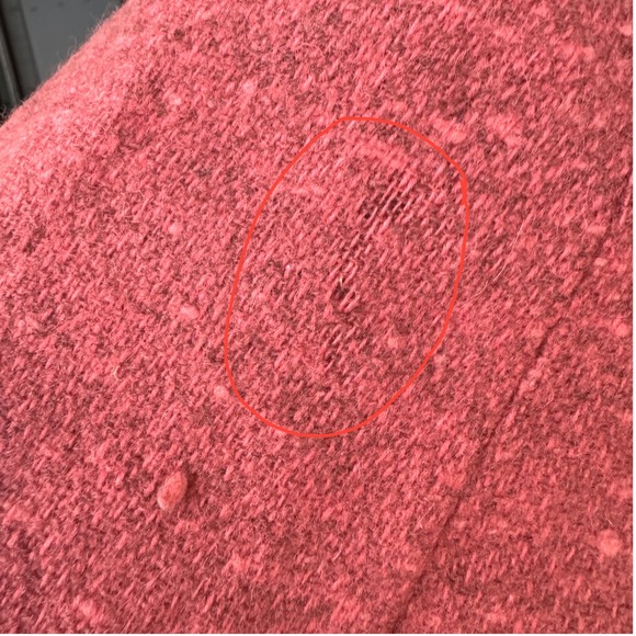 Vintage Red Tweed Wool Skirt Belted Flounce Unlined Midi A Line No Tags XS Retro - Picture 9 of 10